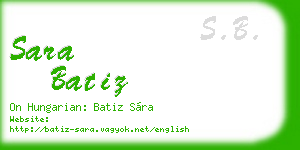sara batiz business card