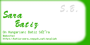 sara batiz business card